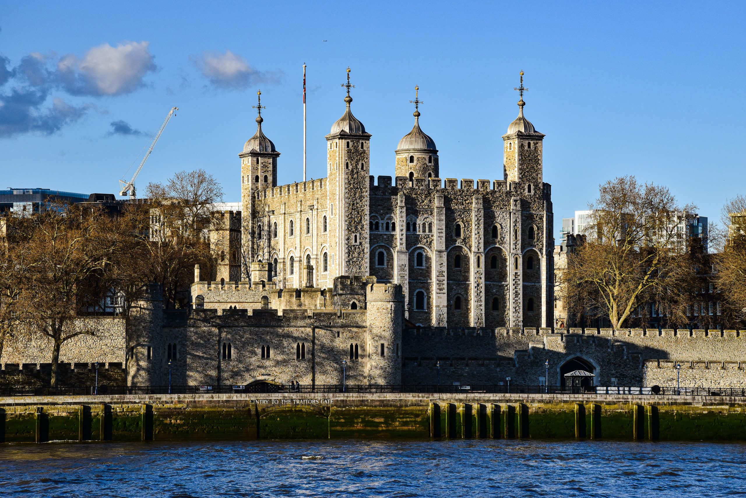 he historic Tower of London castle near the secret free crypt museum.