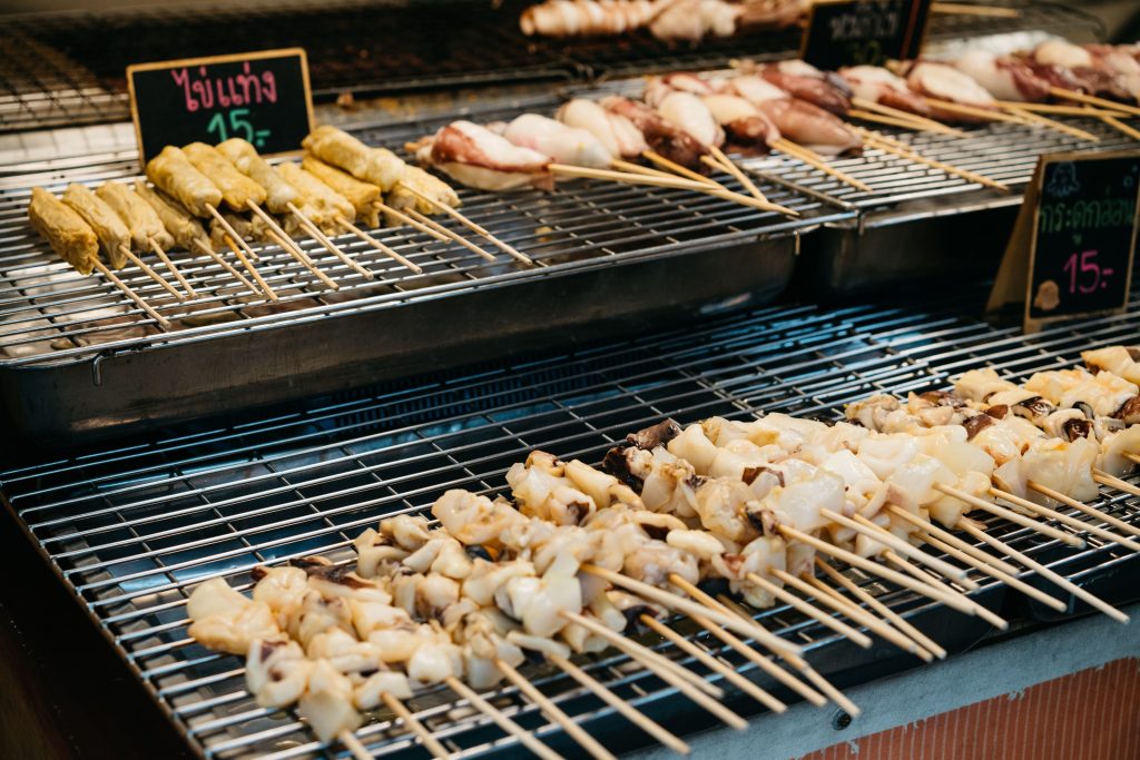 stomach safe bangkok street foods vendor at night market