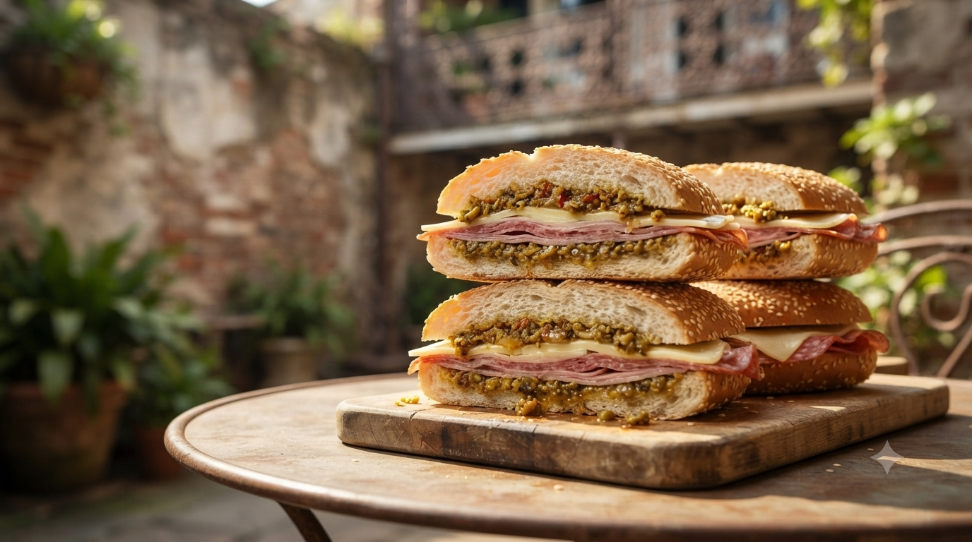 A massive overstuffed sub sandwich packed with meat lettuce and tomatoes on crisp French bread
